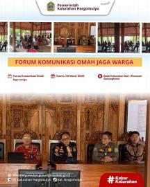 KOORDINATOR JAGA WARGA KALURAHAN HARGOMULYO HADIRI FORUM KOMUNIKASI OMAH JAGAWARGA DI KALURAHAN GARI